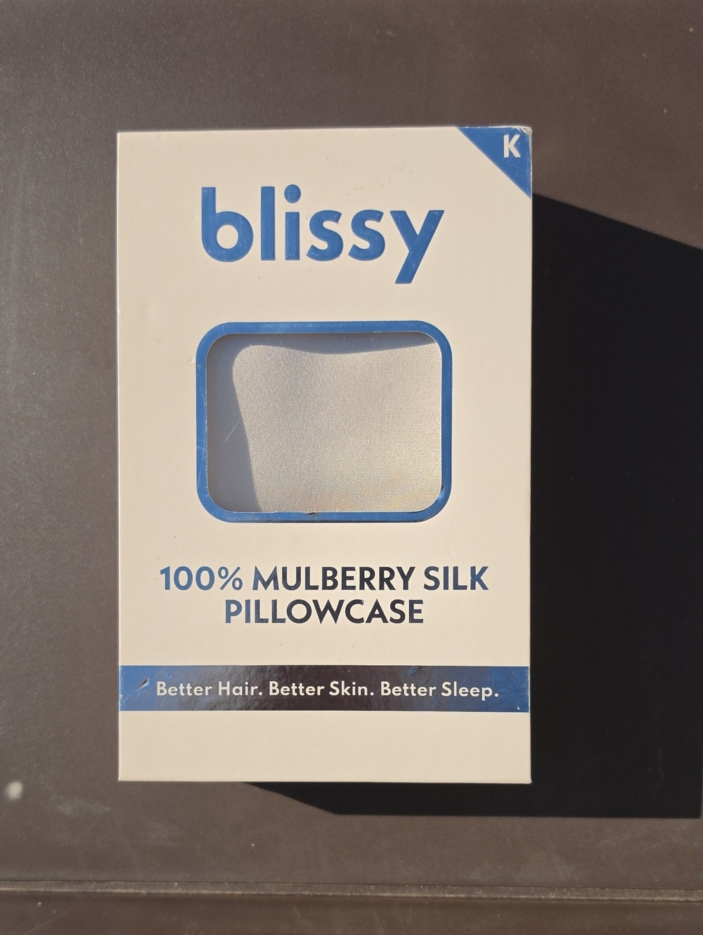 Blissy Mulberry Silk Pillowcase Size King 20" X 36" Natural Beige